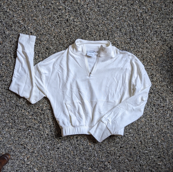 Gymshark Tops - Gymshark White Crop 1/2 Zip